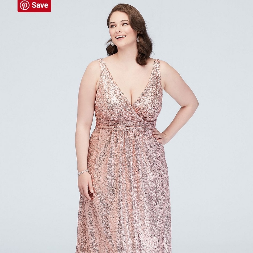 Kate Kasin Rose Gold Sequin Dress